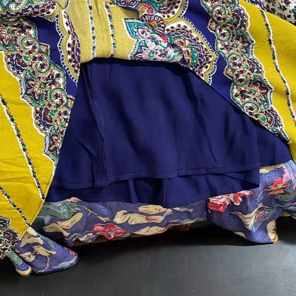 Moulinette Soeurs by anthropology Red and Blue Asymmetrical A-Line Maxi Skirt - Picture 9 of 12